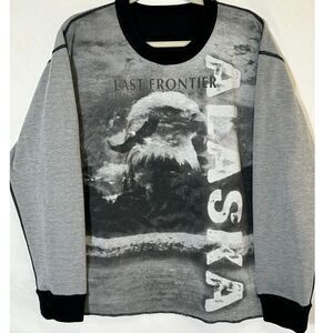 Cruise Wear & Co Reversable "Alaska Last Frontier" Sweatshirt Size XL Gray/Black